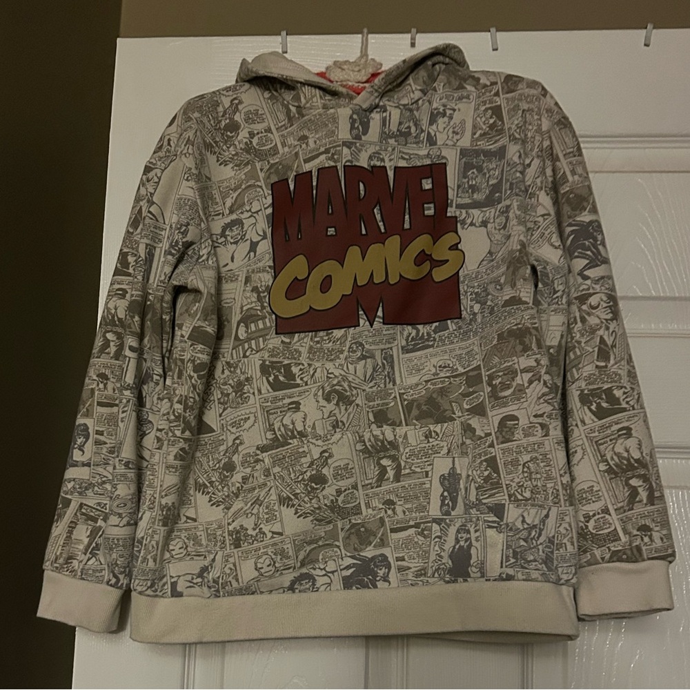 Marvel Beige Graphic Hoodie